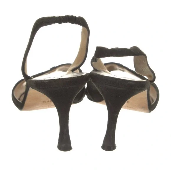 Manolo Blahnik Suede Slingback Heels - Picture 3 of 4